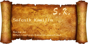 Sefcsik Kamilla névjegykártya