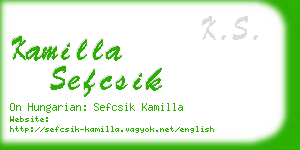 kamilla sefcsik business card